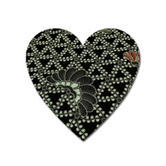 Batik Traditional Heritage Indonesia Heart Magnet by Celenk