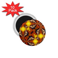 Dancing Butterfly Kaleidoscope 1 75  Magnets (10 Pack)  by Celenk