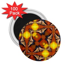 Dancing Butterfly Kaleidoscope 2 25  Magnets (100 Pack)  by Celenk