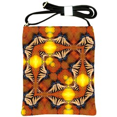 Dancing Butterfly Kaleidoscope Shoulder Sling Bags by Celenk