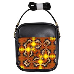 Dancing Butterfly Kaleidoscope Girls Sling Bags by Celenk