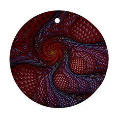 Fractal Red Fractal Art Digital Art Ornament (Round)