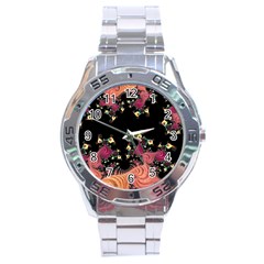 Fractal Fantasy Art Design Swirl Stainless Steel Analogue Watch by Celenk