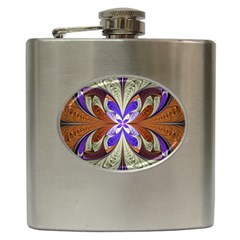 Fractal Splits Silver Gold Hip Flask (6 Oz)