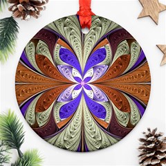 Fractal Splits Silver Gold Round Ornament (two Sides) by Celenk