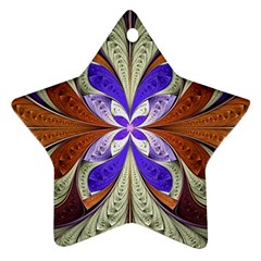 Fractal Splits Silver Gold Star Ornament (two Sides) by Celenk