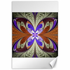 Fractal Splits Silver Gold Canvas 12  X 18   by Celenk