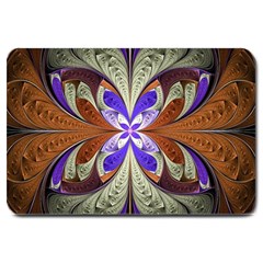 Fractal Splits Silver Gold Large Doormat  by Celenk