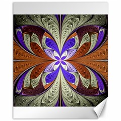 Fractal Splits Silver Gold Canvas 11  X 14   by Celenk