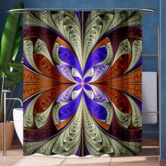 Fractal Splits Silver Gold Shower Curtain 60  X 72  (medium)  by Celenk