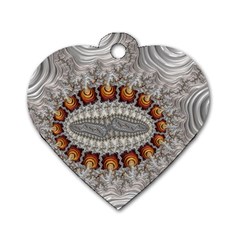 Fractal Fantasy Design Imagination Dog Tag Heart (one Side) by Celenk