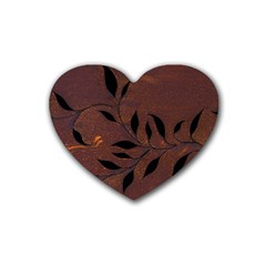 Texture Pattern Background Rubber Coaster (Heart) 