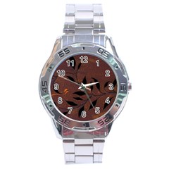 Texture Pattern Background Stainless Steel Analogue Watch