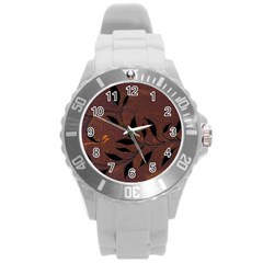 Texture Pattern Background Round Plastic Sport Watch (L)