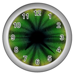 Sunflower Digital Flower Black Hole Wall Clocks (silver)  by Celenk