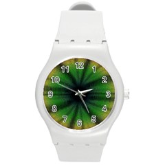 Sunflower Digital Flower Black Hole Round Plastic Sport Watch (m) by Celenk