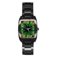 Sunflower Digital Flower Black Hole Stainless Steel Barrel Watch by Celenk