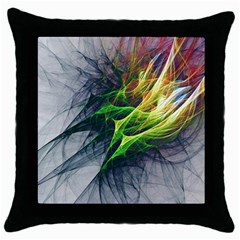 Fractal Art Paint Pattern Texture Throw Pillow Case (black) by Celenk