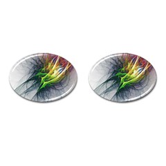 Fractal Art Paint Pattern Texture Cufflinks (oval) by Celenk