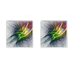 Fractal Art Paint Pattern Texture Cufflinks (square) by Celenk