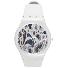 Pattern Embroidery Fabric Sew Round Plastic Sport Watch (m) by Celenk