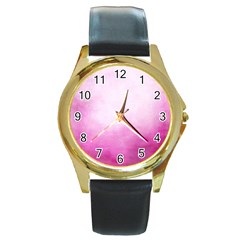 Ombre Round Gold Metal Watch by ValentinaDesign