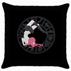 Scorpio Girl Throw Pillow Case (black) by Valentinaart