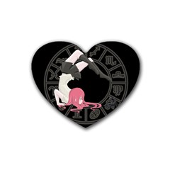 Scorpio Girl Rubber Coaster (heart)  by Valentinaart