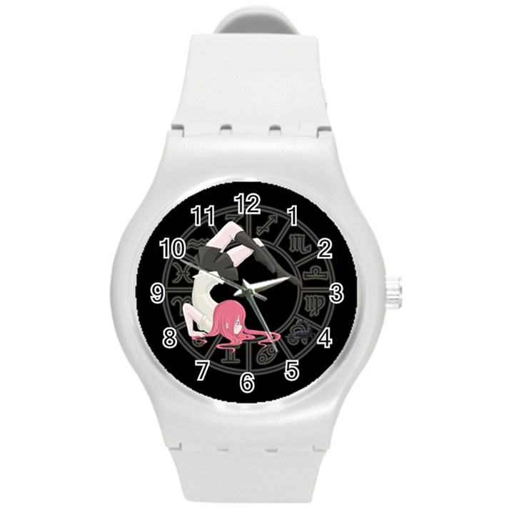 Scorpio Girl Round Plastic Sport Watch (M)