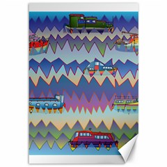 Zig zag boats Canvas 12  x 18  