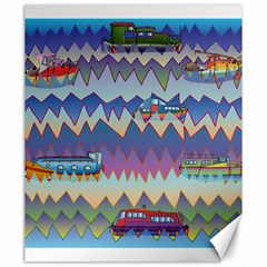 Zig zag boats Canvas 20  x 24  