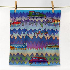 Zig Zag Boats Face Towel by CosmicEsoteric