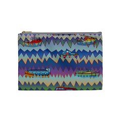 Zig Zag Boats Cosmetic Bag (medium)  by CosmicEsoteric