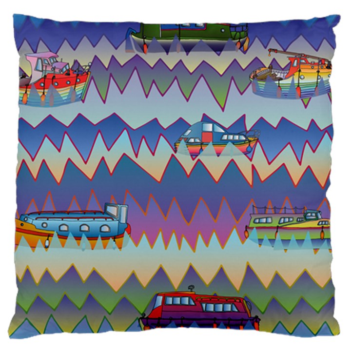 Zig zag boats Large Cushion Case (Two Sides)