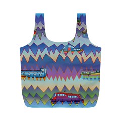 Zig Zag Boats Full Print Recycle Bags (m)  by CosmicEsoteric