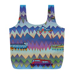 Zig Zag Boats Full Print Recycle Bags (l)  by CosmicEsoteric