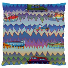 Zig Zag Boats Large Flano Cushion Case (two Sides) by CosmicEsoteric