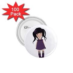 Dolly Girl In Purple 1 75  Buttons (100 Pack)  by Valentinaart