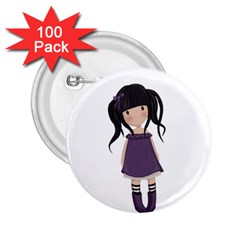 Dolly Girl In Purple 2 25  Buttons (100 Pack)  by Valentinaart