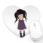 Dolly girl in purple Heart Mousepads Front