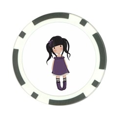 Dolly Girl In Purple Poker Chip Card Guard by Valentinaart