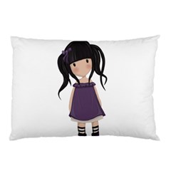 Dolly Girl In Purple Pillow Case by Valentinaart