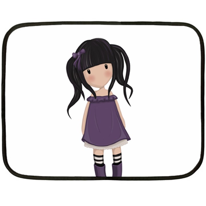 Dolly girl in purple Fleece Blanket (Mini)