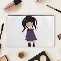 Dolly Girl In Purple Cosmetic Bag (large)  by Valentinaart