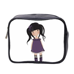 Dolly Girl In Purple Mini Toiletries Bag 2-side by Valentinaart