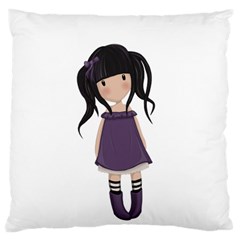 Dolly Girl In Purple Large Cushion Case (one Side) by Valentinaart