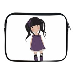 Dolly Girl In Purple Apple Ipad 2/3/4 Zipper Cases by Valentinaart