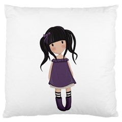 Dolly Girl In Purple Large Flano Cushion Case (one Side) by Valentinaart