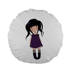 Dolly Girl In Purple Standard 15  Premium Flano Round Cushions by Valentinaart