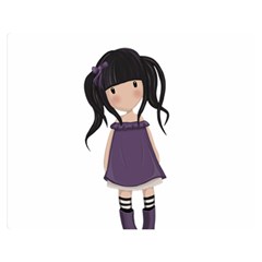 Dolly Girl In Purple Double Sided Flano Blanket (medium)  by Valentinaart